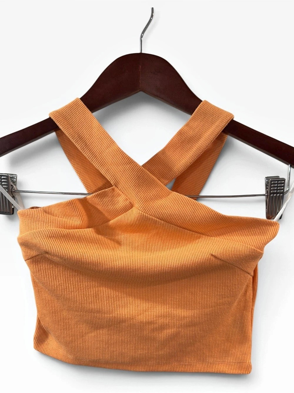 SHEIN Crossback Crop Top in Orange Size Medium Like New